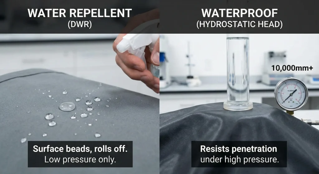 Water reppelent vs waterproof