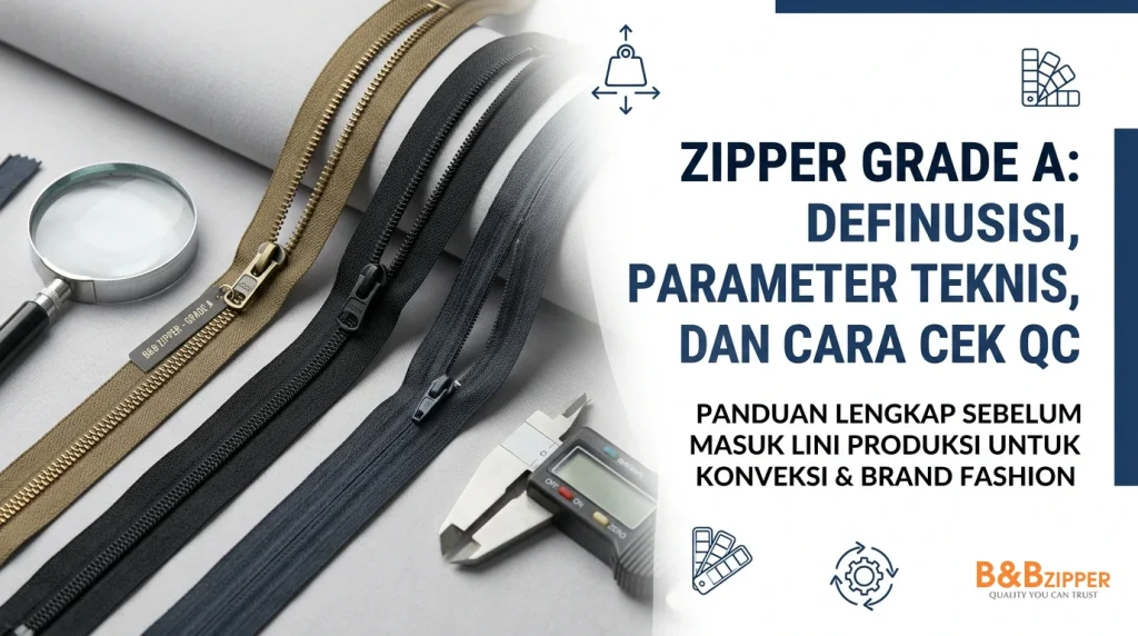 zipper grade A standar kualitas — panduan cek 5 parameter teknis sebelum masuk lini produksi garmen