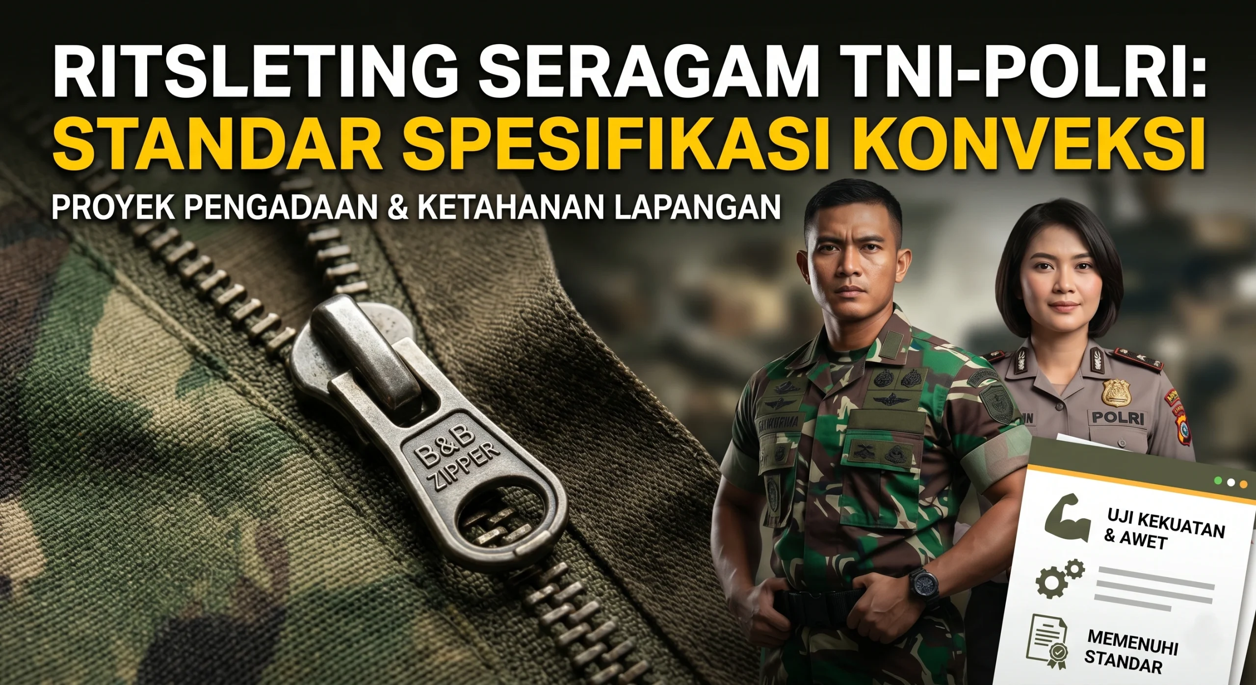 Zipper Seragam TNI Polri Standar: 5 Wajib Tahu Konveksi
