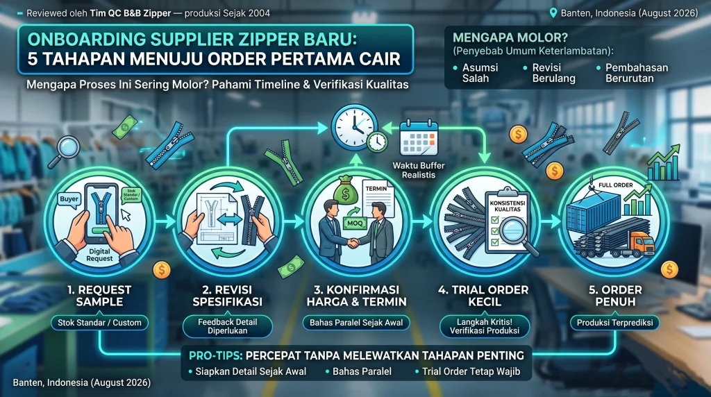 onboarding supplier zipper baru tahapan proses