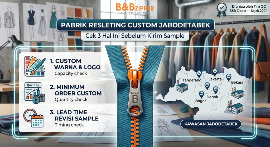 pabrik resleting custom jabodetabek konfirmasi sebelum sample