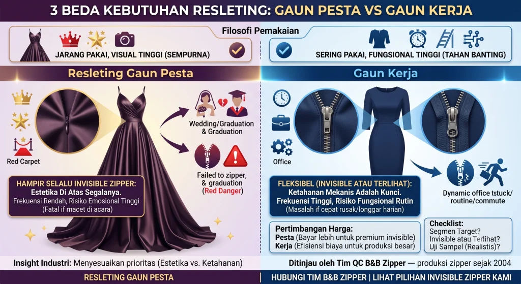 Resleting Gaun Pesta vs Gaun Kerja: 3 Beda Kebutuhan
