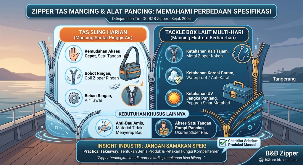 Zipper untuk Tas Mancing dan Alat Pancing: Ini 5 Kebutuhan Spesifiknya