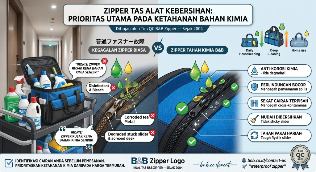 Zipper Tas Alat Kebersihan: 5 Wajib Tahan Kimia