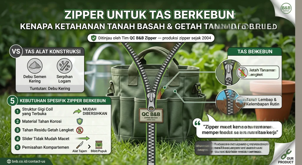 Zipper Tas Berkebun: 5 Wajib Tahan Tanah Basah