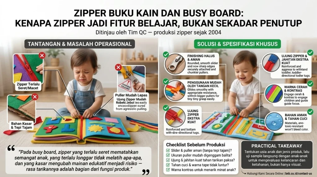 Zipper Buku Kain dan Busy Board: 5 Wajib Aman untuk Anak