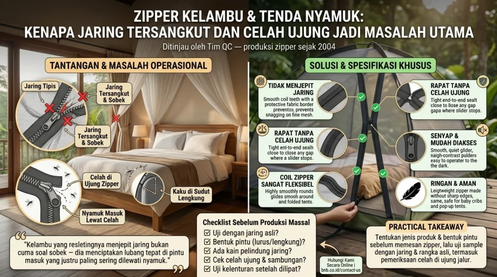 Zipper Kelambu dan Tenda Nyamuk: 5 Wajib Anti Tersangkut