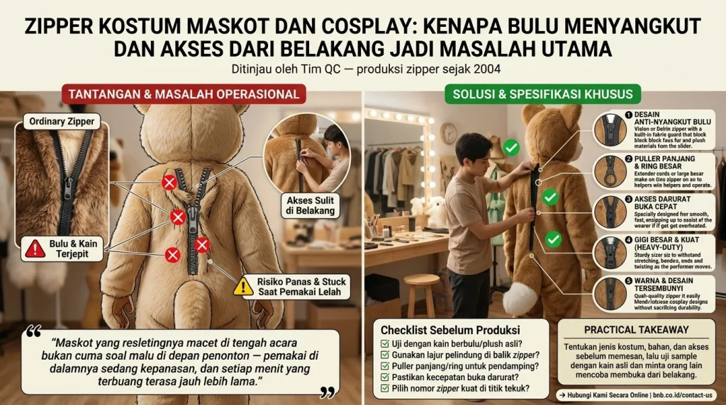 Zipper Kostum Maskot dan Cosplay: 5 Wajib Anti Nyangkut