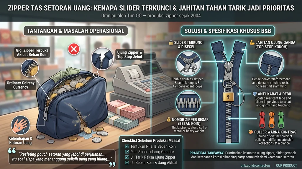 Zipper Tas Setoran Uang: 5 Wajib Tahan Tarik & Terkunci