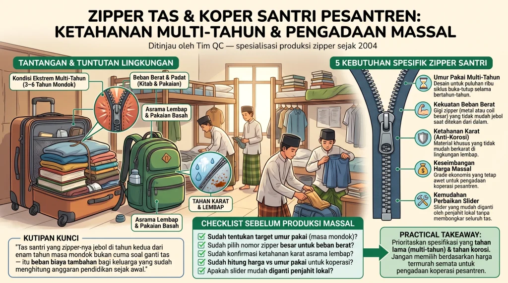 Zipper Tas dan Koper Santri Pesantren: 5 Wajib Awet