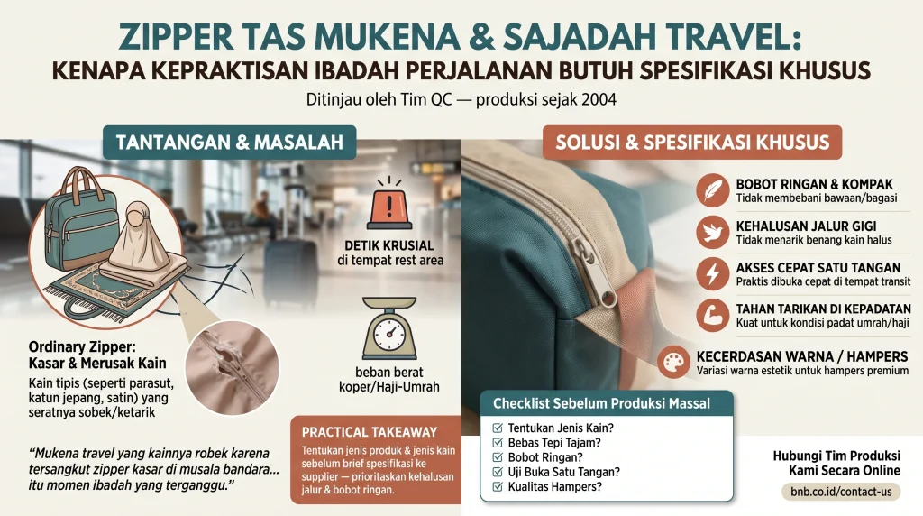 Zipper Tas Mukena dan Sajadah Travel: 5 Wajib Tahu